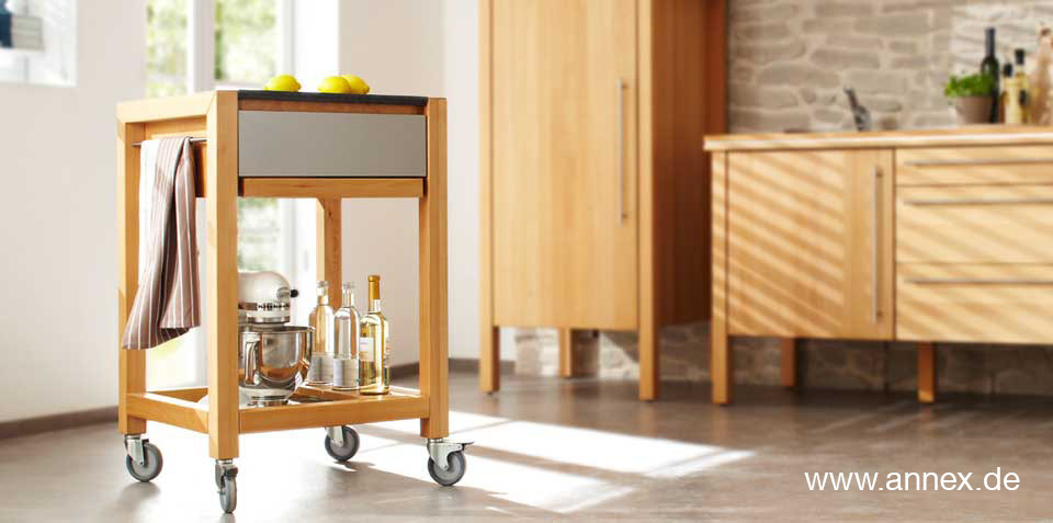 Küchenwagen Servierwagen Massivholz Butcherblock opus