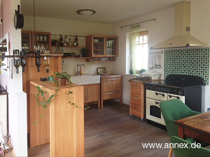 annex Wohnküche Landhausstil Buche Vollholz Allgäu